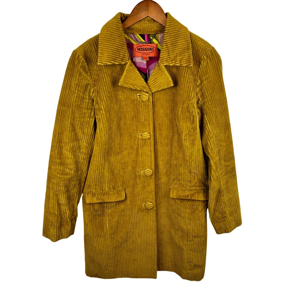 Vintage Missoni for Target Corduroy Coat Small Whimsigoth Indie Mustard Yellow